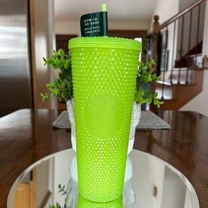Starbucks Bright Neon Green Studded Tumbler - Glow in the Dark